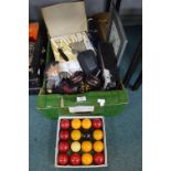 Mixed Lot Including a Set of Pool Balls, etc.