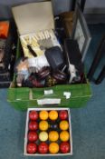 Mixed Lot Including a Set of Pool Balls, etc.