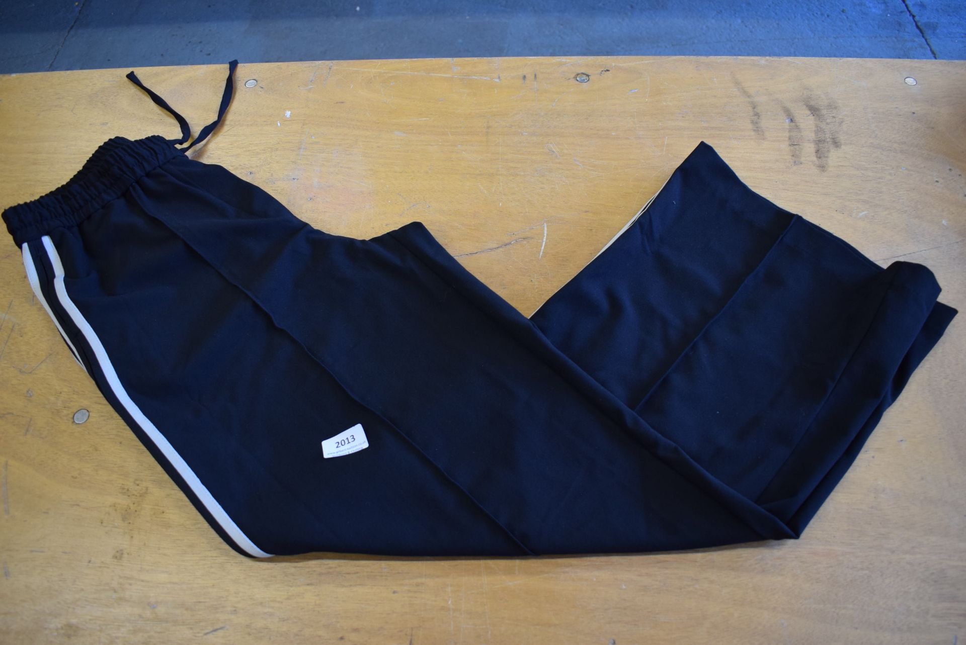 *Black Side Stripe Wide Leg Trousers Size: M