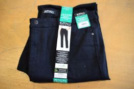 *Buffalo High Rise Straight Leg Stretch Black Denim Jeans Size: 16