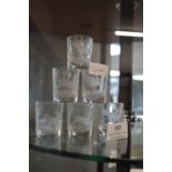 Set of 3x Etched Shot Glasses with Animal Theme