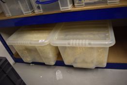 *2x Lidded Plastic Crates Containing Assorted Nylon Nuts