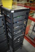 *Mobile Steel Framed Plastic Drawer Unit