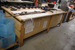 *Large Wooden Workbench with Storage Cupboards 200x120cm x 96cm work height