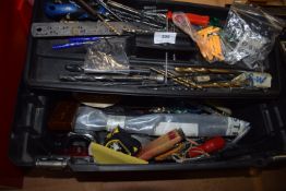 *Plastic Toolbox Containing Drill Bits etc.