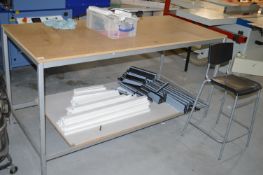 *Steel Framed Workbench with MDF Top 180x80cm x 90cm working height