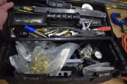 *Plastic Toolbox Containing Assorted Air Fittings