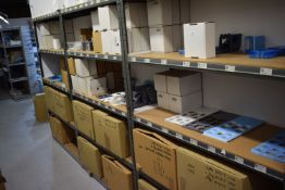 *Contents of 5x Bays of Shelving to Include Various Perspex Components, Toothbrush Holders, Finished