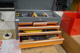 *Orange & Grey Toolbox Containing Various Hand Tools