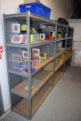 *3x Bays of Silver Boltless Medium Duty Shelving 120x45cm x 180cm high Each Bay, (collection by