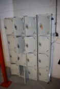 *4x Banks of Four QMP Personal Lockers (some with keys)