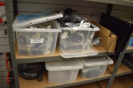 *4x Boxes of Assorted Computer Leads, Monitors, etc.