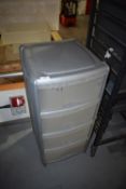 *Four Drawer Plastic Storage Unit
