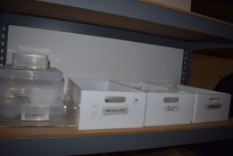 *Assorted Lidded Storage Boxes and 3x White Perspex Trays with Handles