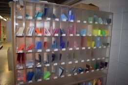 *Set of Perspex 70 Compartment Storage Pigeonholes Containing Assorted Coloured Perspex Squares