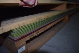 *8x Sheets of High Glass 6mm Acrylic Sheet 2x Cranberry, 6x Lime