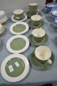 Wedgwood Moss Green Cups & Saucers