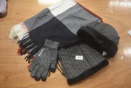 Tartan Scarf plus Fleece Lined Hat, Snood, and Pair of Gloves