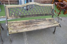 Metal & Wood Garden Bench of Restoration