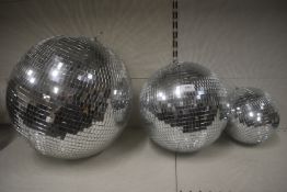 *Set of 3 Mirrored Disco Balls (some mirror bits may be missing)