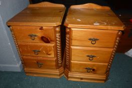 Pair of Solid Pine Bedside Cabinets