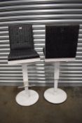 2x Lancome Black & Silver Adjustable Highback Chairs on White & Silver Base