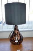 Black & Copper Glass Table Lamp