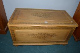Carved Pine Storage Box
