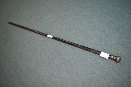 Silver Topped Cane with Indistinct Hallmark