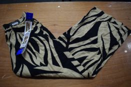 *Hillary Radey Linen Blend Wide Leg Black & Cream Trouser Size: L (32” waist)