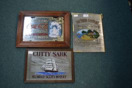 3x Reproduction Drinks Avertising Mirror