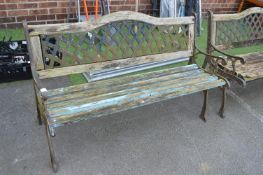 Metal & Wood Garden Bench of Restoration