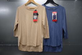 *2x Kirkland Signature 3/4 Sleeve 100% Cotton Tops Size: M