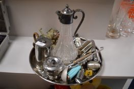 Tray Lot of Metal Collectibles and Decorative Items