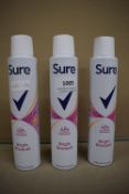 3x Sure Bright Bouquet 48hr Dry Protection Antiperspirants 200ml