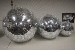 *Set of 3 Mirrored Disco Balls (some mirror bits may be missing)