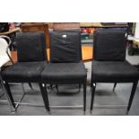 3x Highback Breakfast Bar Stools with Black & Chrome Legs