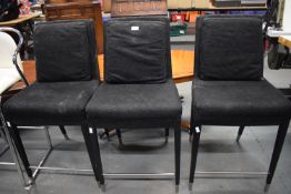 3x Highback Breakfast Bar Stools with Black & Chrome Legs
