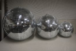 *Set of 3 Mirrored Disco Balls (some mirror bits may be missing)