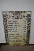 Novelty Metal Menu Sign
