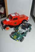 Solido Diecast American Ford Fire Truck, and a Meccano Buggy