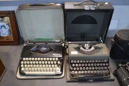 2x Vintage Typewriters: Imperial, and Olympic