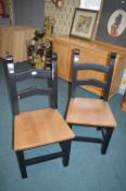 Pair of Black Painted Side Chairs