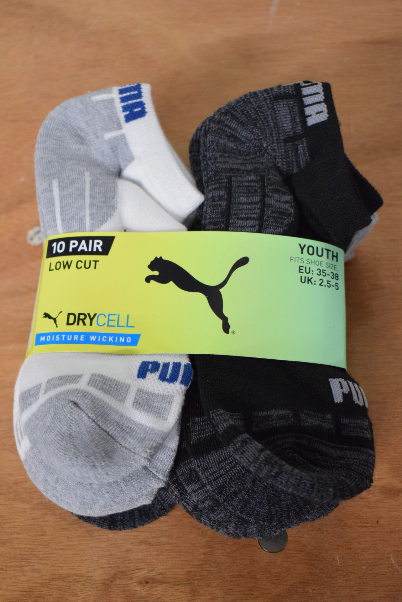 10x Pairs of Puma Dry Cell Kid’s Socks Size: 2.5-5