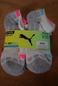 10x Pairs of Puma Dry Cell Kid’s Socks Size: 2.5-5