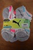 10x Pairs of Puma Dry Cell Kid’s Socks Size: Child’s 12-1.5