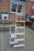 2x Folding Aluminium Step Ladders