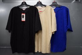 *3x Teddi Rose Pleated Tunic Tops Size: M