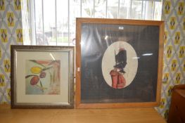2x Framed Prints of a Soldier, and a Fruit Study