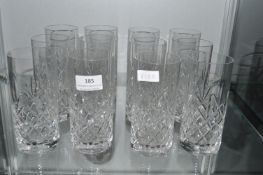 Matching Set of 12x Cut Lead Crystal Hi-Ball Glasses